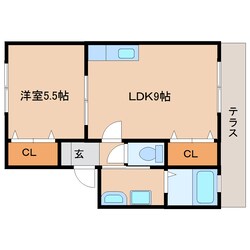 櫟本駅 徒歩12分 1階の物件間取画像